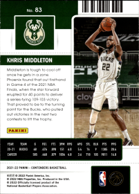 Khris Middleton - Panini Contenders Season Ticket 2021-22, Nr. 83