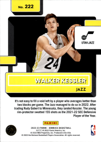 Walker Kessler - Panini Donruss Rated Rookie 2022-23, Nr. 222 – Rookie Card