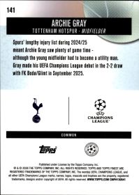 Archie Gray - Topps Finest UEFA Club Competitions Base Set 2025-26, Nr. 141