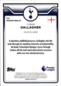 Conor Gallagher - Topps Flagship Premier League Base Set 2026-27, Nr. 251