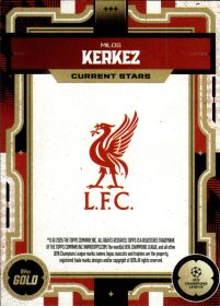 Milos Kerkez - Topps Gold UEFA Club Competitions Current Stars 2025-26