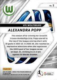Alexandra Popp - Panini Frauen-Bundesliga TC Collection Clinical 2025-26, Nr. 2 – Insert