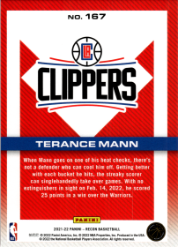 Terance Mann - Panini Recon Base Set 2021-22, Nr. 167