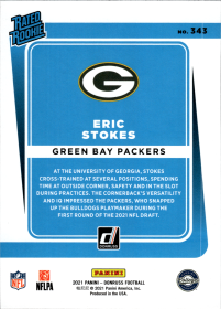Eric Stokes - Panini Donruss Base Set 2021, Nr. 343 – Rookie Card
