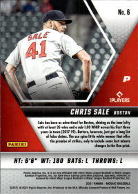 Chris Sale - Panini Mosaic Base Set 2021, Nr. 6