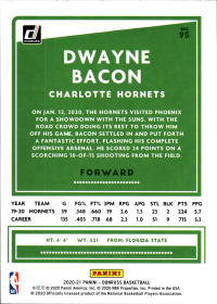 Dwayne Bacon - Panini Donruss Base Set 2020-21, Nr. 95