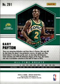 Gary Payton - Panini Mosaic All-Time Greats 2020-21, Nr. 291 – Insert