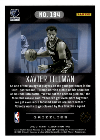 Xavier Tillman - Panini Illusions Base Set 2020-21, Nr. 194 – Rookie Card