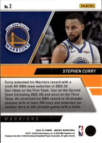 Stephen Curry - Panini Mosaic Stare Masters 2022-23, Nr. 3