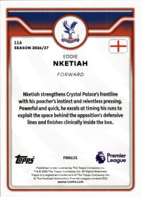 Eddie Nketiah - Topps Flagship Premier League Base Set 2026-27, Nr. 116 – Premier League Parallel