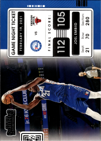 Joel Embiid - Panini Contenders Game Night Ticket 2021-22, Nr. 2