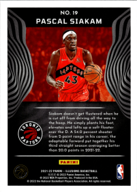 Pascal Siakam - Panini Illusions Base Set 2021-22, Nr. 19