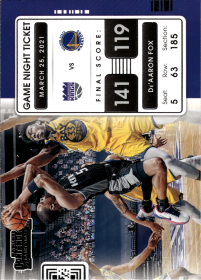 De'Aaron Fox - Panini Contenders Game Night Ticket 2021-22, Nr. 1