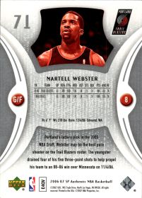Martell Webster - Upper Deck SP Authentic Base Set 2006-07, Nr. 71