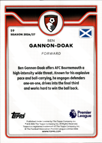 Ben Gannon-Doak - Topps Flagship Premier League Base Set 2026-27, Nr. 59