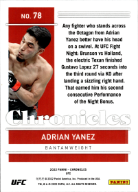 Adrian Yanez - Panini Chronicles UFC Base Set 2022, Nr. 78