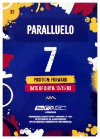 Salma Paralluelo - Topps FC Barcelona Team Set Barça Rumba 2024-25, Nr. 32 – Nummeriert, Blue