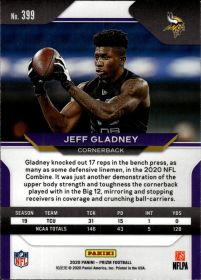 Jeff Gladney - Panini Prizm Base Set 2020, Nr. 399 – Rookie Card