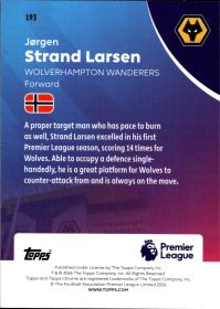 Jørgen Strand Larsen - Topps Chrome Premier League Base Set 2025-26, Nr. 193