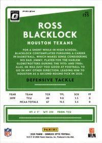 Ross Blacklock - Panini Donruss Optic Base Set 2020, Nr. 133 – Rookie Card, Green Velocity