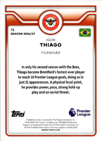 Igor Thiago - Topps Flagship Premier League Base Set 2026-27, Nr. 75