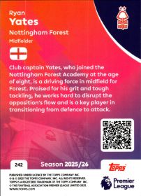 Ryan Yates - Topps Match Attax Premier League Base Set 2025-26, Nr. 242