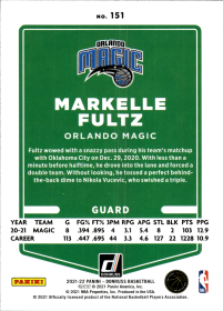 Markelle Fultz - Panini Donruss Base Set 2021-22, Nr. 151
