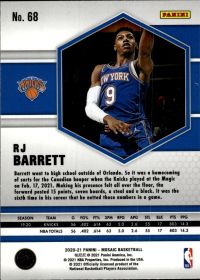 RJ Barrett - Panini Mosaic Base Set 2020-21, Nr. 68