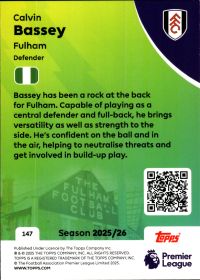 Calvin Bassey - Topps Match Attax Premier League Base Set 2025-26, Nr. 147