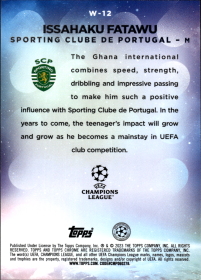 Issahaku Fatawu - Topps Chrome UEFA Club Competitions Wonderkids 2022-23, Nr. W-12 – Rookie Card