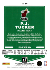 P.J. Tucker - Panini Donruss Base Set 2021-22, Nr. 86