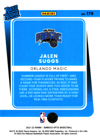 Jalen Suggs - Panini Donruss Optic Rated Rookie 2021-22, Nr. 179