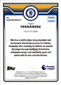 Enzo Fernández - Topps Flagship Premier League Base Set 2026-27, Nr. 96