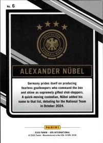 Alexander Nübel - Panini DFB International Base Set 2026, Nr. 6
