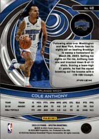 Cole Anthony - Panini Spectra Base Set 2022-23, Nr. 48