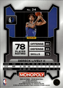 Dereck Lively II - Panini Prizm Monopoly Base Set 2023-24, Nr. 24 – Rookie Card