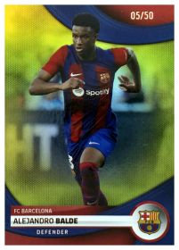 Alejandro Balde - Topps FC Barcelona Team Set First Team 2023-24, Nr. 8 – Nummeriert, Yellow