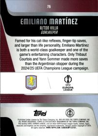 Emiliano Martínez - Topps UEFA Club Competitions Base Set 2025-26, Nr. 75 – Diamante