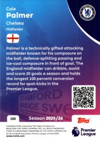 Cole Palmer - Topps Match Attax Premier League Base Set 2025-26, Nr. 100