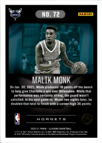 Malik Monk - Panini Illusions Base Set 2020-21, Nr. 72