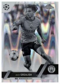 Jack Grealish - Topps Chrome UEFA Club Competitions Base Set 2022-23, Nr. 142 – Black & White Ray Wave Refractor