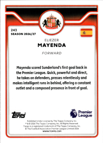 Eliezer Mayenda - Topps Flagship Premier League Base Set 2026-27, Nr. 243