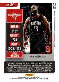 James Harden - Panini Contenders Season Ticket 2018-19, Nr. 38