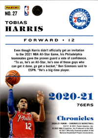 Tobias Harris - Panini Chronicles Base Set 2020-21, Nr. 27
