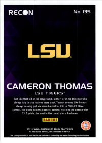 Cameron Thomas - Panini Chronicles Recon Draft Picks 2021, Nr. 135 – Rookie Card, Pink