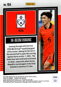 In-Beom Hwang - Panini Score FIFA Base Set 2022-23, Nr. 104