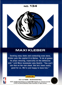 Maxi Kleber - Panini Recon Base Set 2021-22, Nr. 134