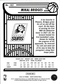 Mikal Bridges - Panini Hoops Base Set 2022-23, Nr. 163