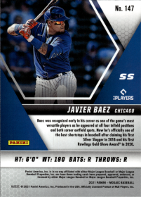 Javier Baez - Panini Mosaic Base Set 2021, Nr. 147