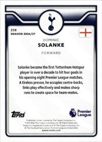 Dominic Solanke - Topps Flagship Premier League Base Set 2026-27, Nr. 258